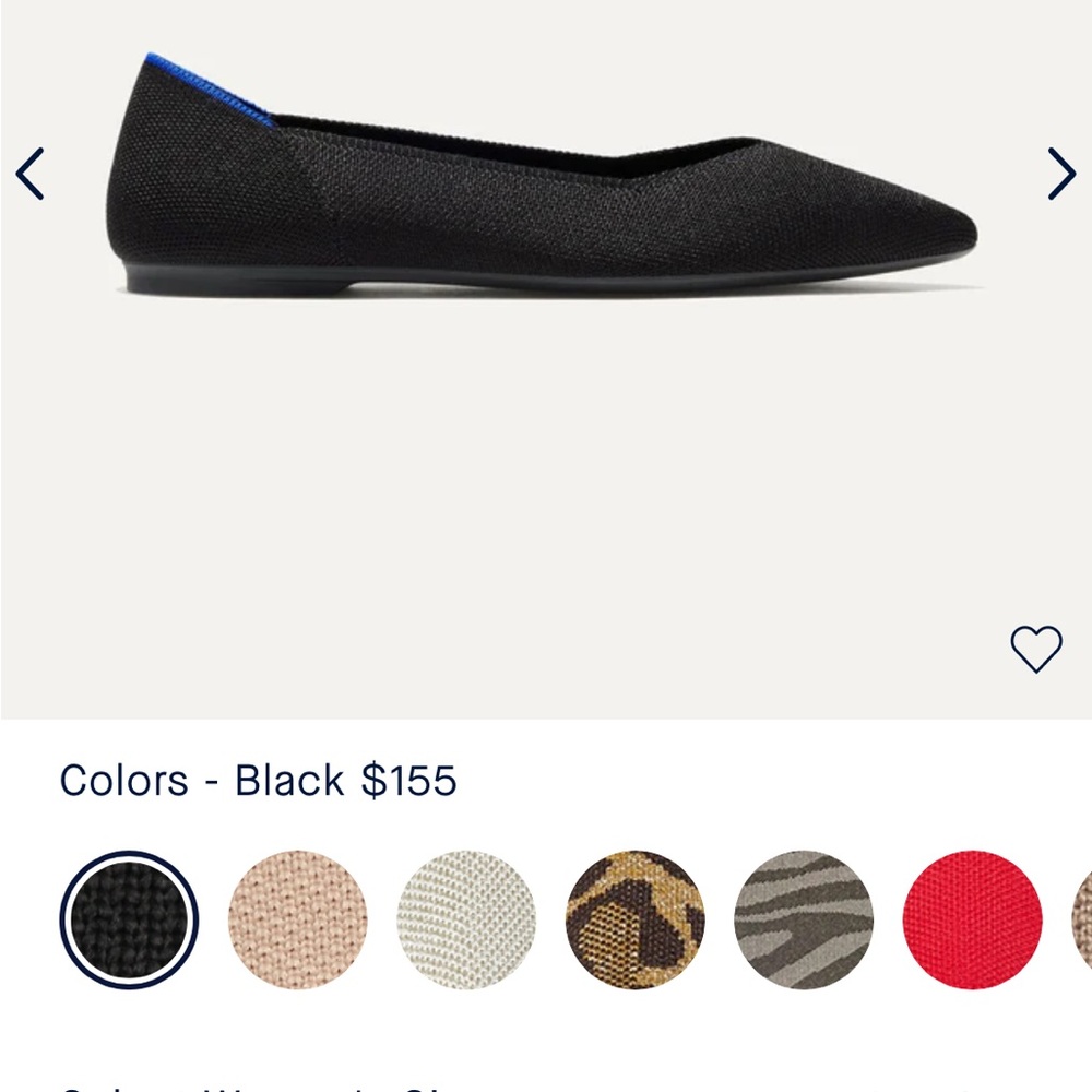 Rothy’s Point II — Black — Size 10